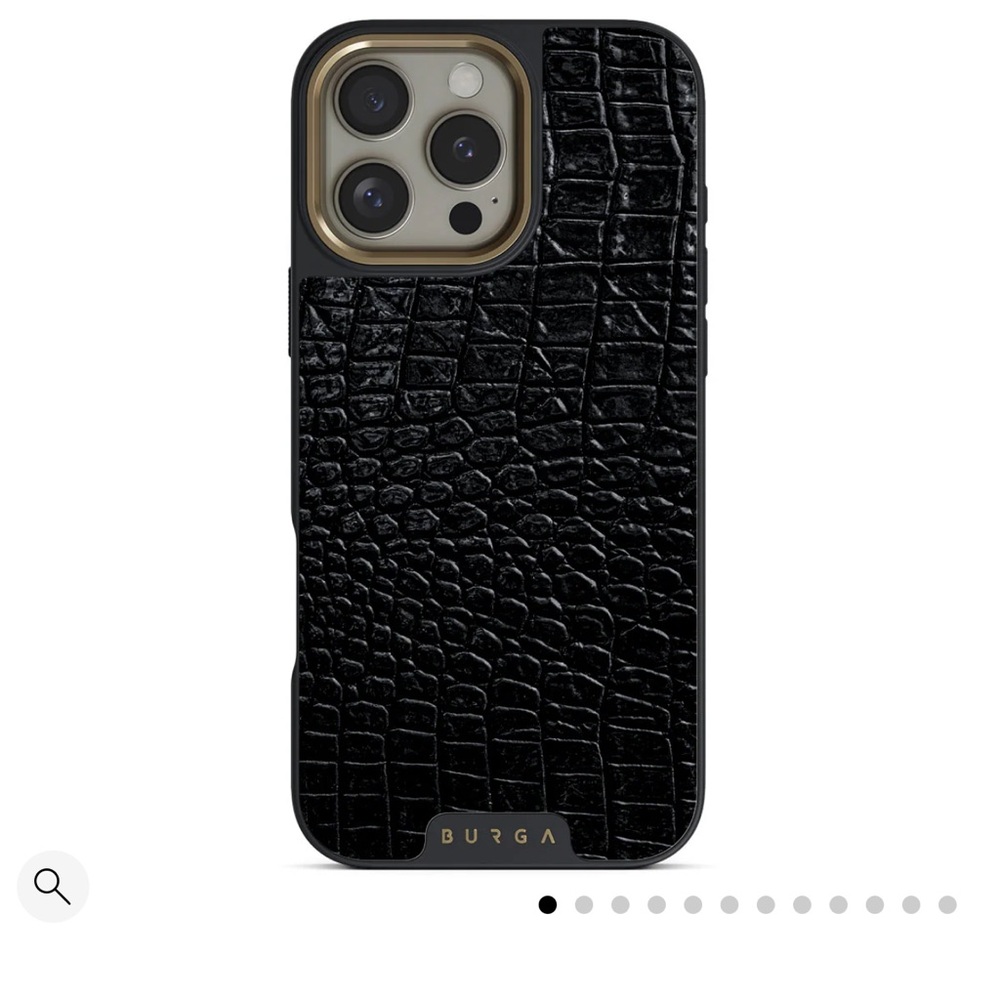 Burga Black Croc Print Protective iPhone Case